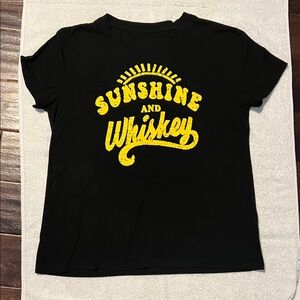 Black T-Shirt with Yellow Print